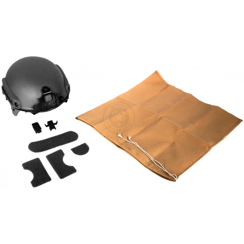 G-Force Tactical IBH Airsoft Helmet w/ NVG Shroud & Side Rails - BLACK