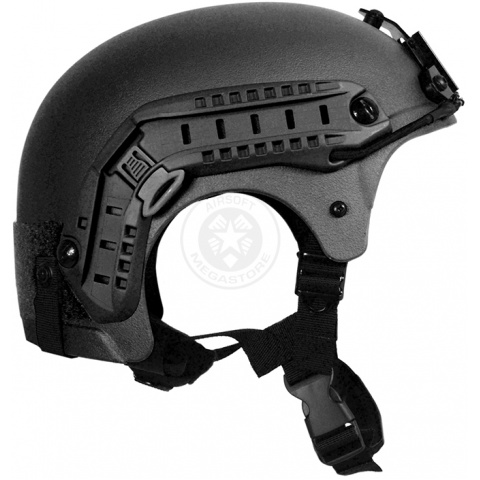 G-Force Tactical IBH Airsoft Helmet w/ NVG Shroud & Side Rails - BLACK
