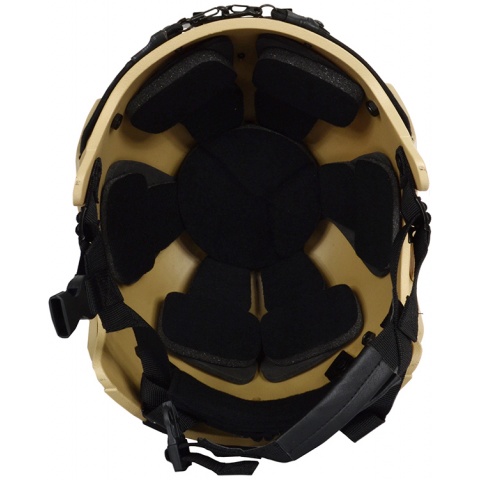 G-Force Tactical IBH Airsoft Helmet w/ NVG Shroud & Side Rails - TAN