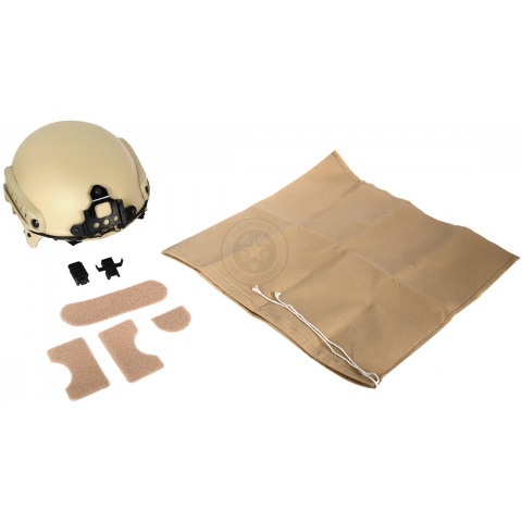 G-Force Tactical IBH Airsoft Helmet w/ NVG Shroud & Side Rails - TAN