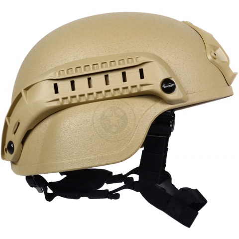 G-Force MICH 2000 Replica Helmet w/ Side Adapter Accessory Rails - TAN