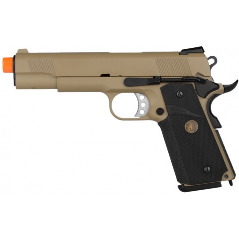 WE 5.1 1911 Master Metal Airsoft Gas Blowback Pistol - TAN