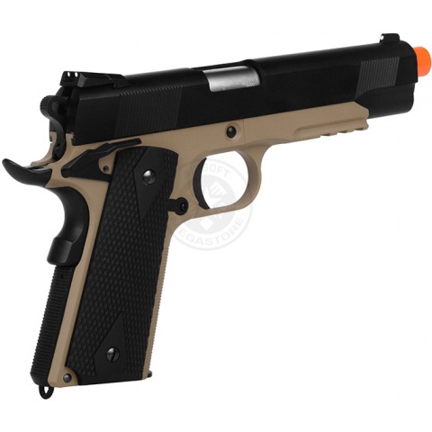 WE Desert Warrior 5.1 M1911 Airsoft Gas Blowback Pistol - BLACK / TAN