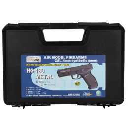 HFC Full Metal Dark Hawk Airsoft GBB Gas Blowback Pistol - BLACK