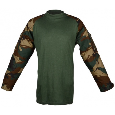 Rothco Military Combat Shirt w/ Hook and Loop Straps - WOODLAND