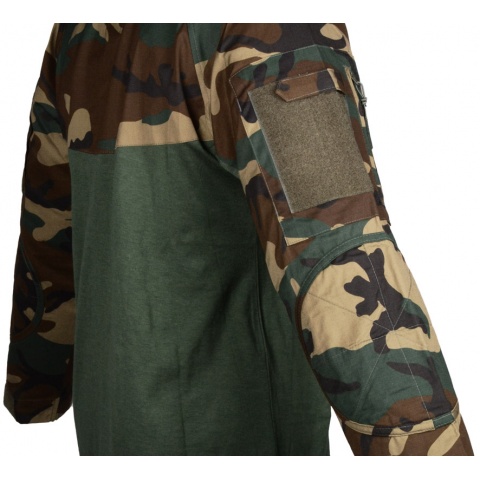 Rothco Military Combat Shirt w/ Hook and Loop Straps - WOODLAND
