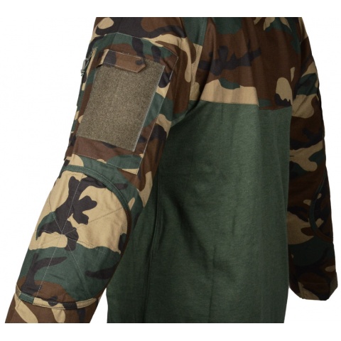 Rothco Military Combat Shirt w/ Hook and Loop Straps - WOODLAND