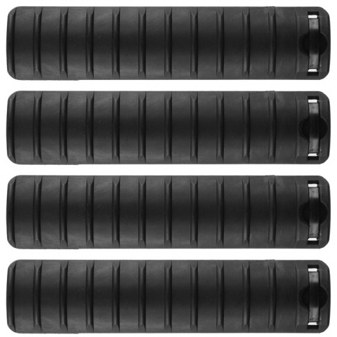T&D Airsoft 15-Slot RIS Rail Cover Panels Set of 4 - BLACK
