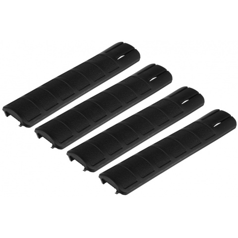 T&D Airsoft 15-Slot RIS Rail Cover Panels Set of 4 - BLACK