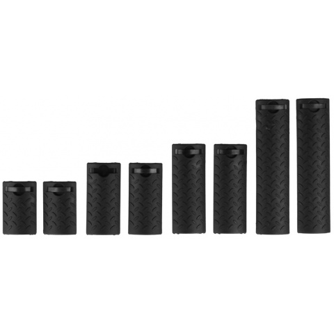 T&D Airsoft RIS Textured Rail Cover Set of 8 (5 to 14 slots) - BLACK