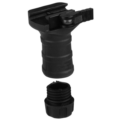 T&D Airsoft Short Polymer Vertical Foregrip w/ Clamp - BLACK