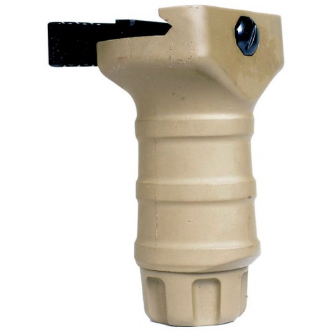 T&D Airsoft Short Polymer Vertical Foregrip w/ Clamp - TAN