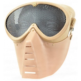 T&D Airsoft Full Face Protection Tactical Mesh Face Mask - TAN