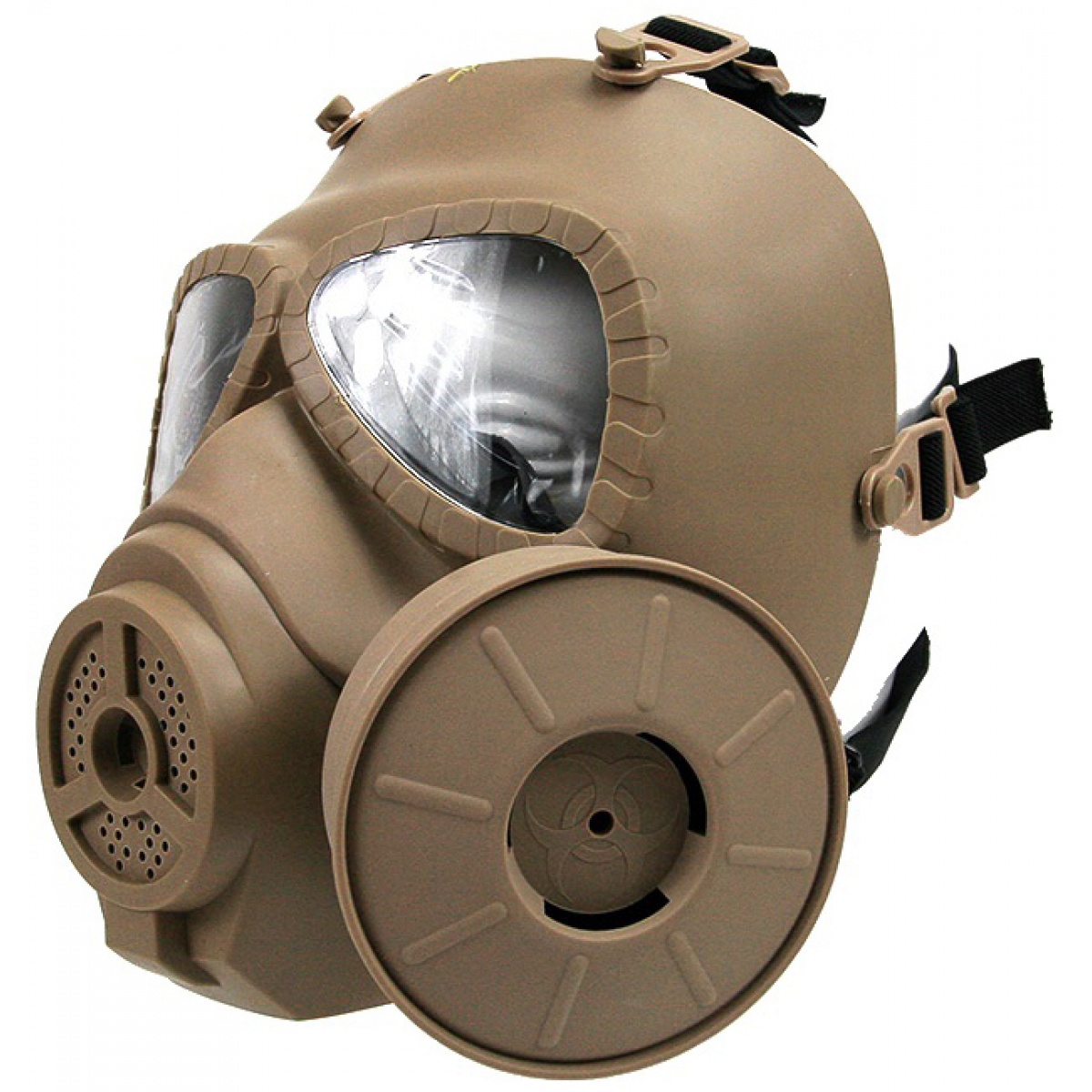 T&D Airsoft Toxic Full Face Gas Mask with AntiFog Fan (Color Tan