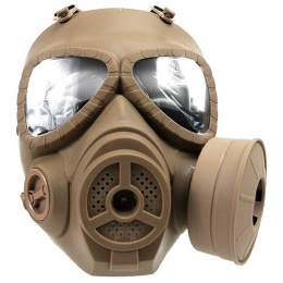 T&D Airsoft Toxic Full Face Gas Mask w/  Anti-Fog Fan - TAN
