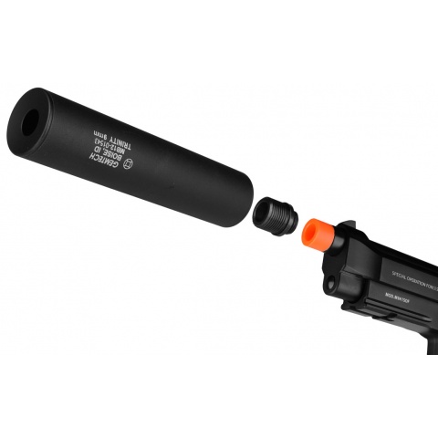 Socom Gear M9A1 SOF Airsoft GBB Pistol w/ Mock Suppressor - BLACK