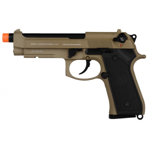 Socom Gear M9A1 SOF Airsoft GBB Pistol w/ Mock Suppressor - TAN